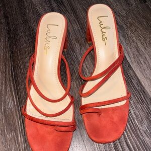 Lulu's Red Strappy Heels